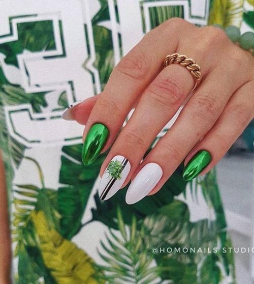 Притягательная красота и универсальность изумрудного лака подходят к любой форме и длине ногтевой пластины. 09