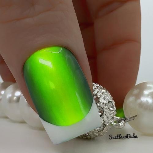 Яркий дизайн с градиентом и френчем гель - лаками с Wildberries. 03