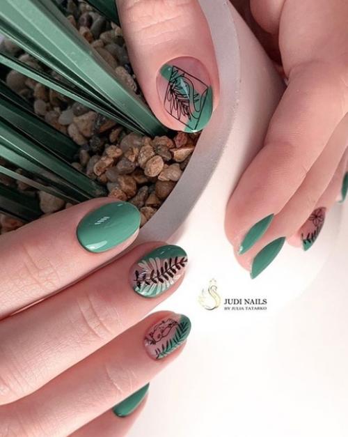 Флористика на коротких ногтях. 05