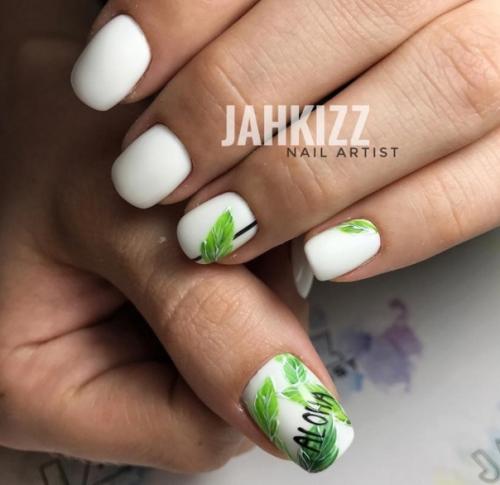 Флористика на коротких ногтях. 04