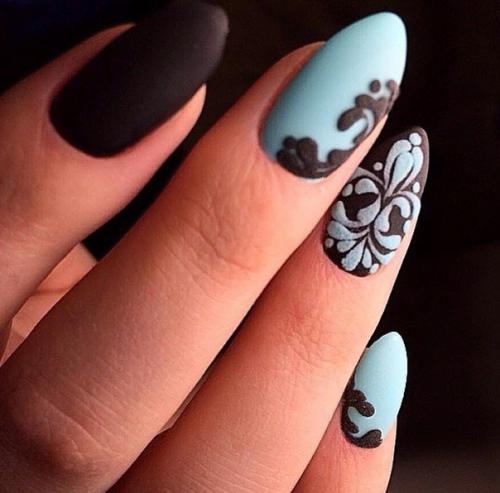 Идеи необычного маникюра с бархатным покрытием. 05