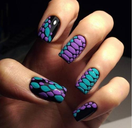 Идеи необычного маникюра с бархатным покрытием. 08