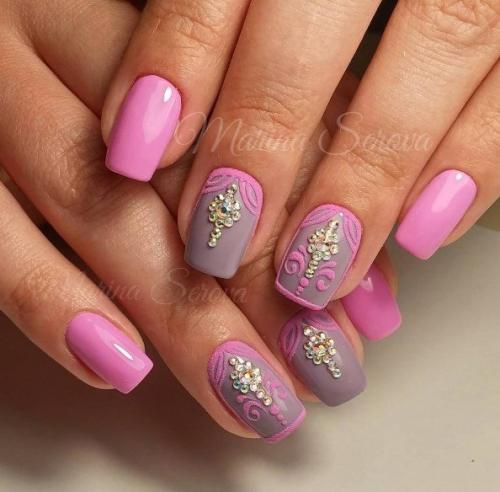 Идеи необычного маникюра с бархатным покрытием. 01