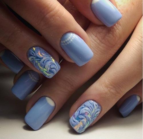 Идеи необычного маникюра с бархатным покрытием. 07