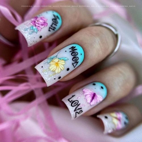 Подборка идей на квадратные ногти. 09