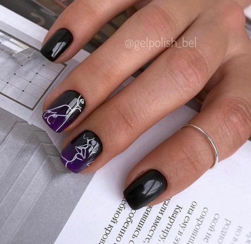 Белые рисунки на ногтях. 10. 09