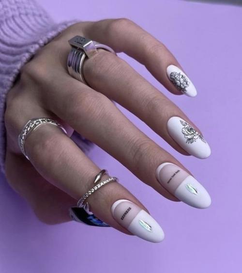 Эстетика.  Стемпинг слайдеры дизайн ногтей 2023. 04