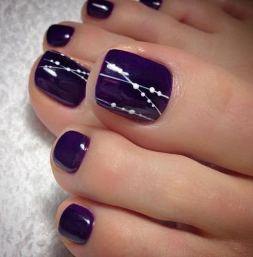 Идеи педикюра дизайна с точками. 03