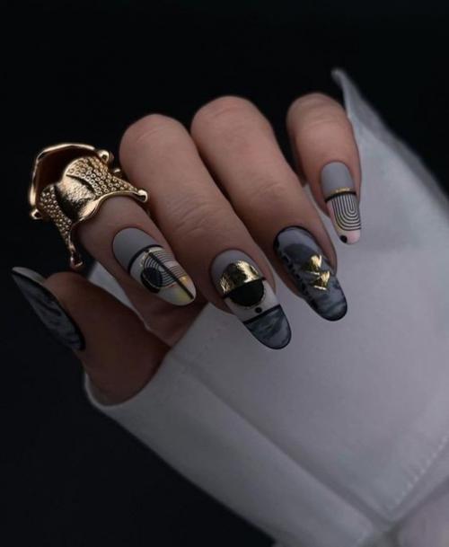 Эстетика.  Стемпинг слайдеры дизайн ногтей 2023. 08