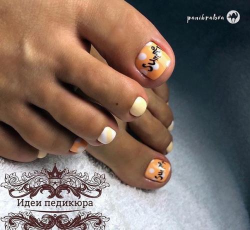 Идеи педикюра дизайна с точками. 05