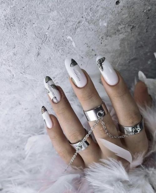 Эстетика.  Стемпинг слайдеры дизайн ногтей 2023. 03