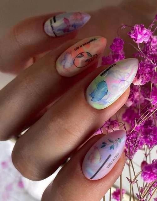 В нынешнем сезоне в моде оригинальный маникюр с разводами. 04