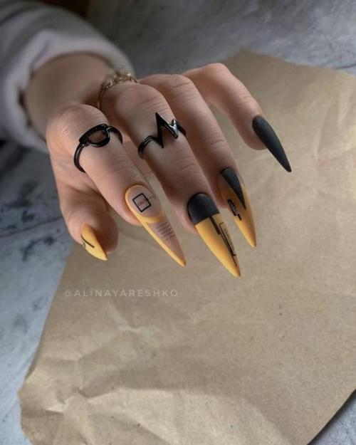 Маникюр на острые ноготки. 06