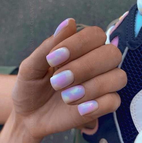 Подборка идей с паутинкой, разводами на разную форму ногтей. 09