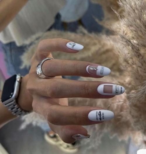 Эстетика.  Стемпинг слайдеры дизайн ногтей 2023. 07