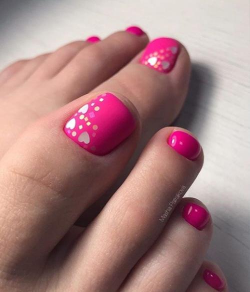 Идеи педикюра в красном цвете. 05