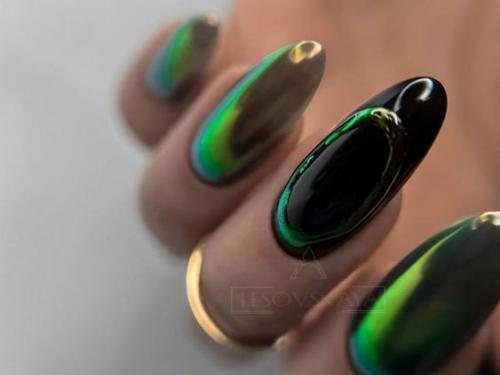 Маникюр в тёмных оттенках. 02