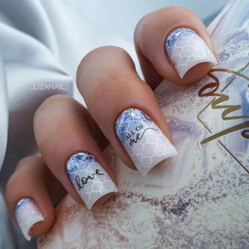 Маникюр на каждый день, на квадратные ногти. 04