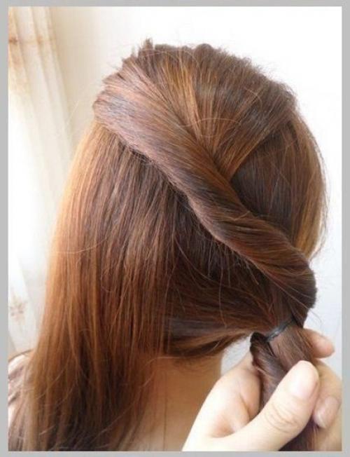 Романтичная прическа на основе хвоста. 04